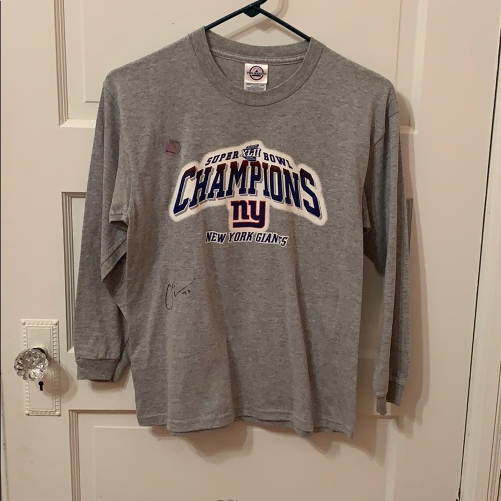 Osi Umenyiora Autographed New York Giants Size L